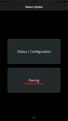メインメニューで「Pairing」を押してください